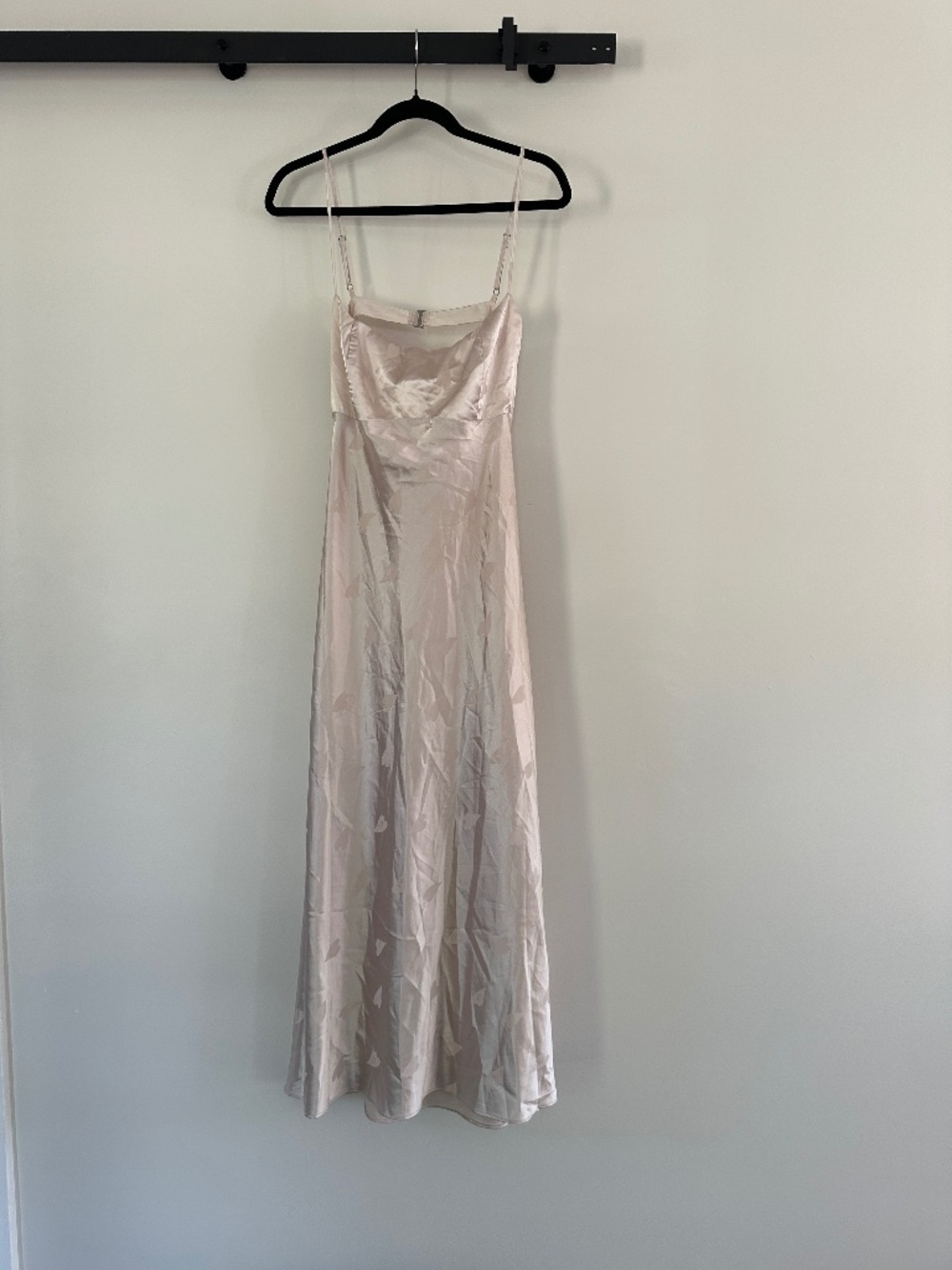 Le Lis blush pink satin maxi dress